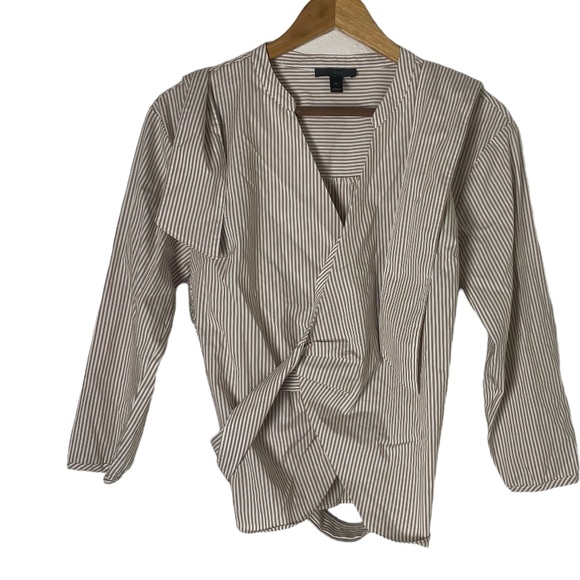 J Crew Cotton Stripe Wrap Top Size S/P - Picture 5 of 8